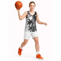 Fiji New Zealand Rugby Personalised Basketball Jersey Maori and Tapa Pattern - Polynesian Pride