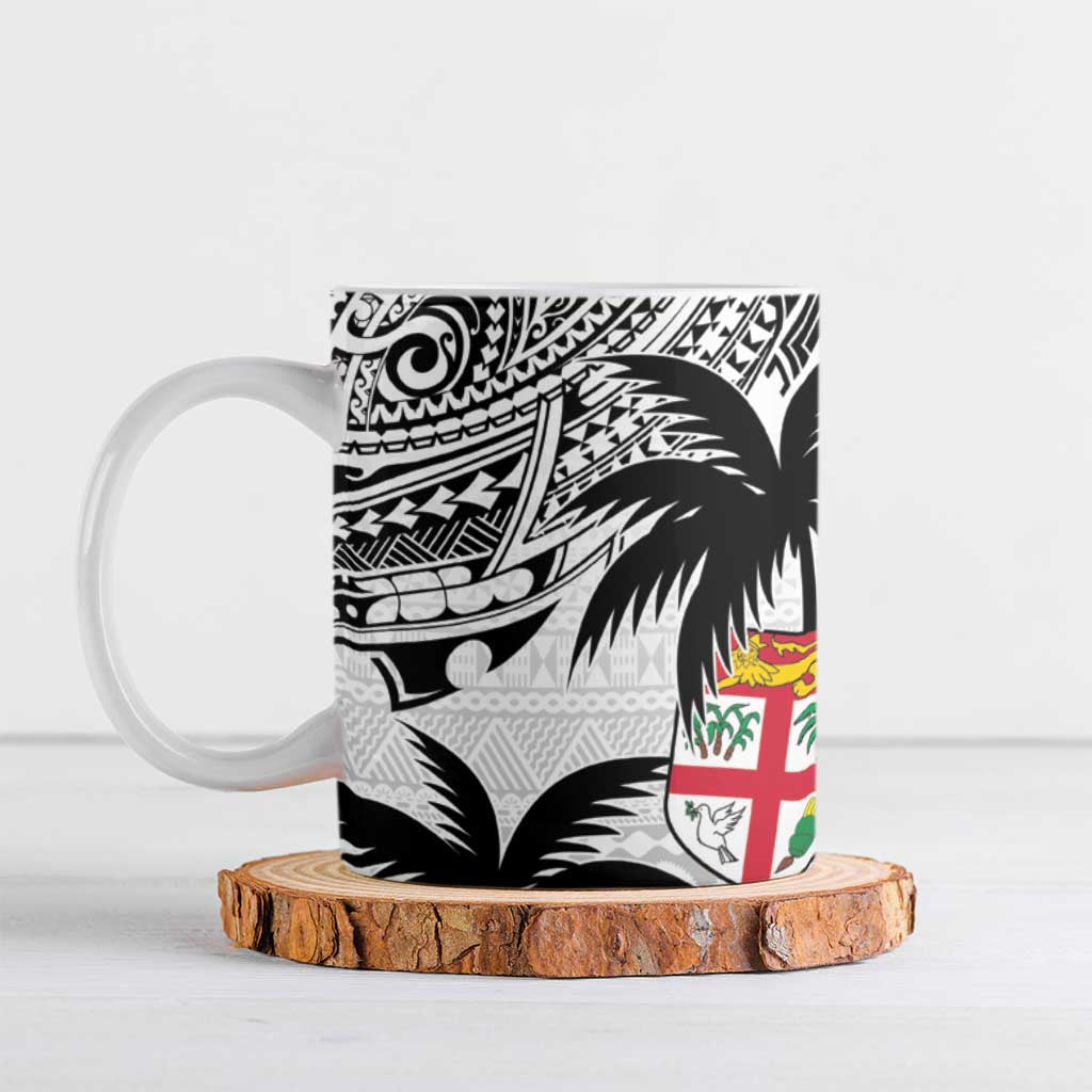 Fiji New Zealand Rugby Personalised Ceramic Mug Maori and Tapa Pattern - Polynesian Pride