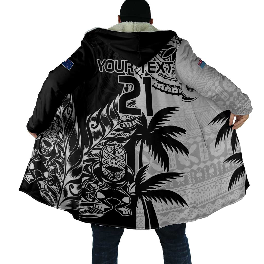 Fiji New Zealand Rugby Personalised Cloak Maori and Tapa Pattern - Polynesian Pride