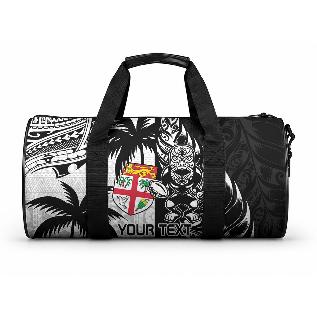 Custom Fiji New Zealand Duffle Bag Maori mix Tapa Pattern Version