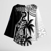 Fiji New Zealand Rugby Personalised Kimono Sleeve Blouse Maori and Tapa Pattern - Polynesian Pride