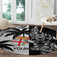 Custom Fiji New Zealand Round Carpet Maori mix Tapa Pattern Version