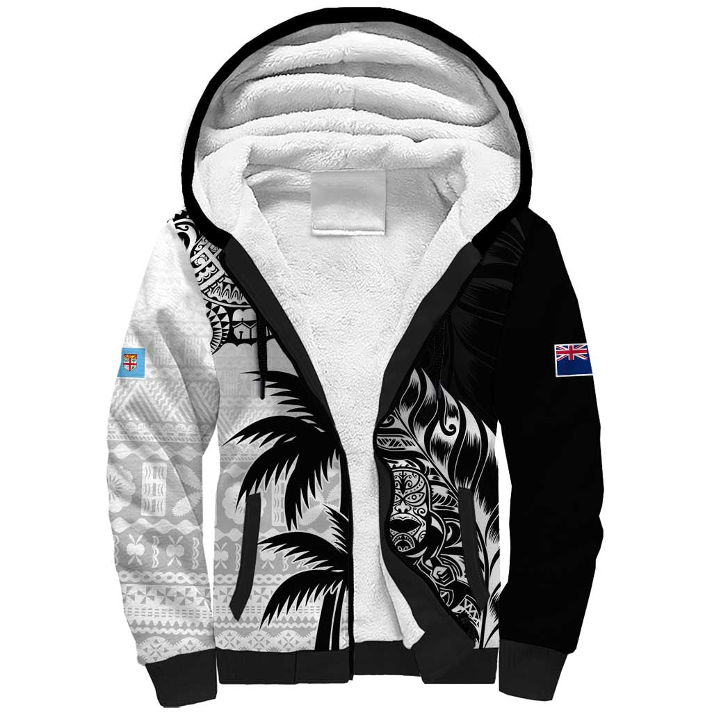 Custom Fiji New Zealand Sherpa Hoodie Maori mix Tapa Pattern Version