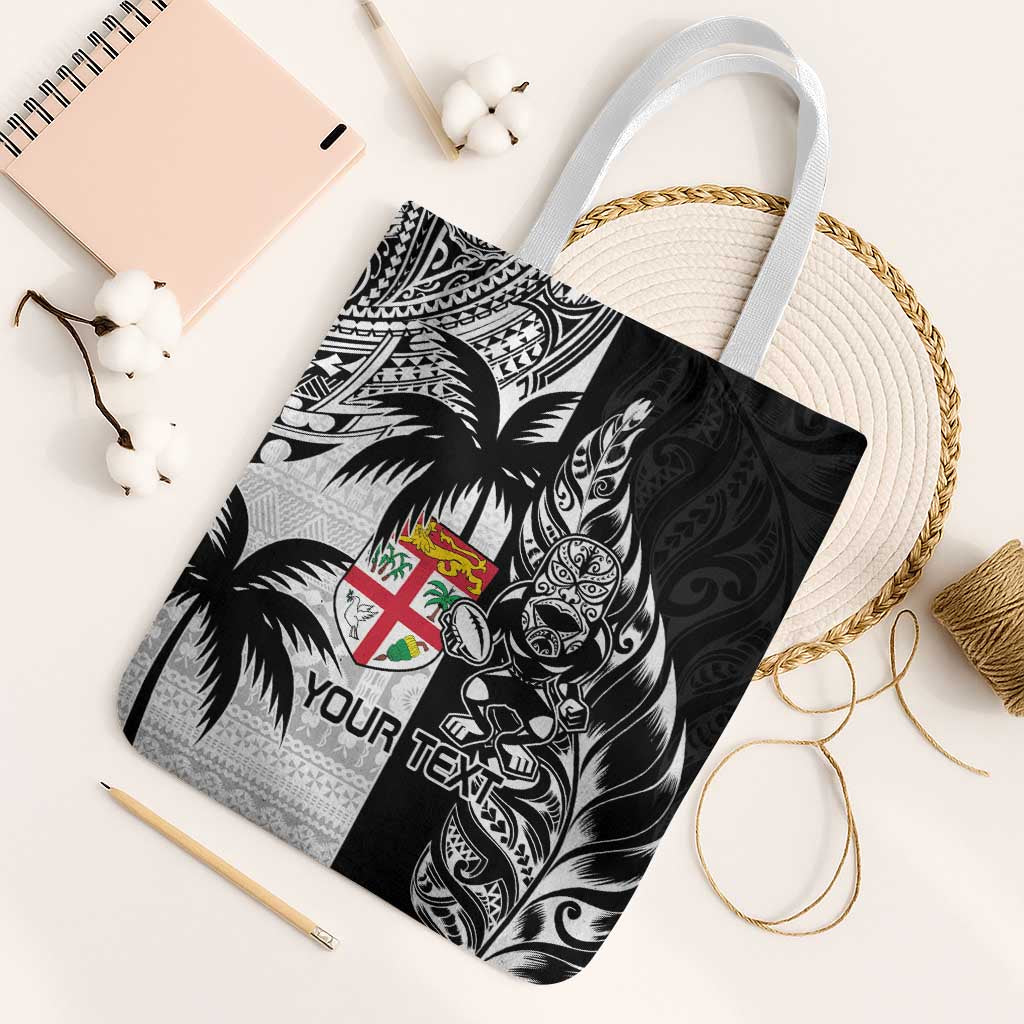 Fiji New Zealand Rugby Personalised Tote Bag Maori and Tapa Pattern - Polynesian Pride