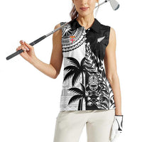 Custom Fiji New Zealand Women Sleeveless Polo Shirt Maori mix Tapa Pattern Version LT9 - Polynesian Pride