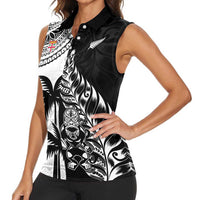 Custom Fiji New Zealand Women Sleeveless Polo Shirt Maori mix Tapa Pattern Version LT9 - Polynesian Pride