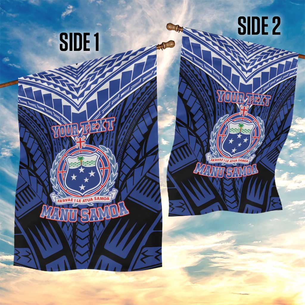 Custom Manu Samoa Sevens Rugby Garden Flag Samoan Tribal Tattoo