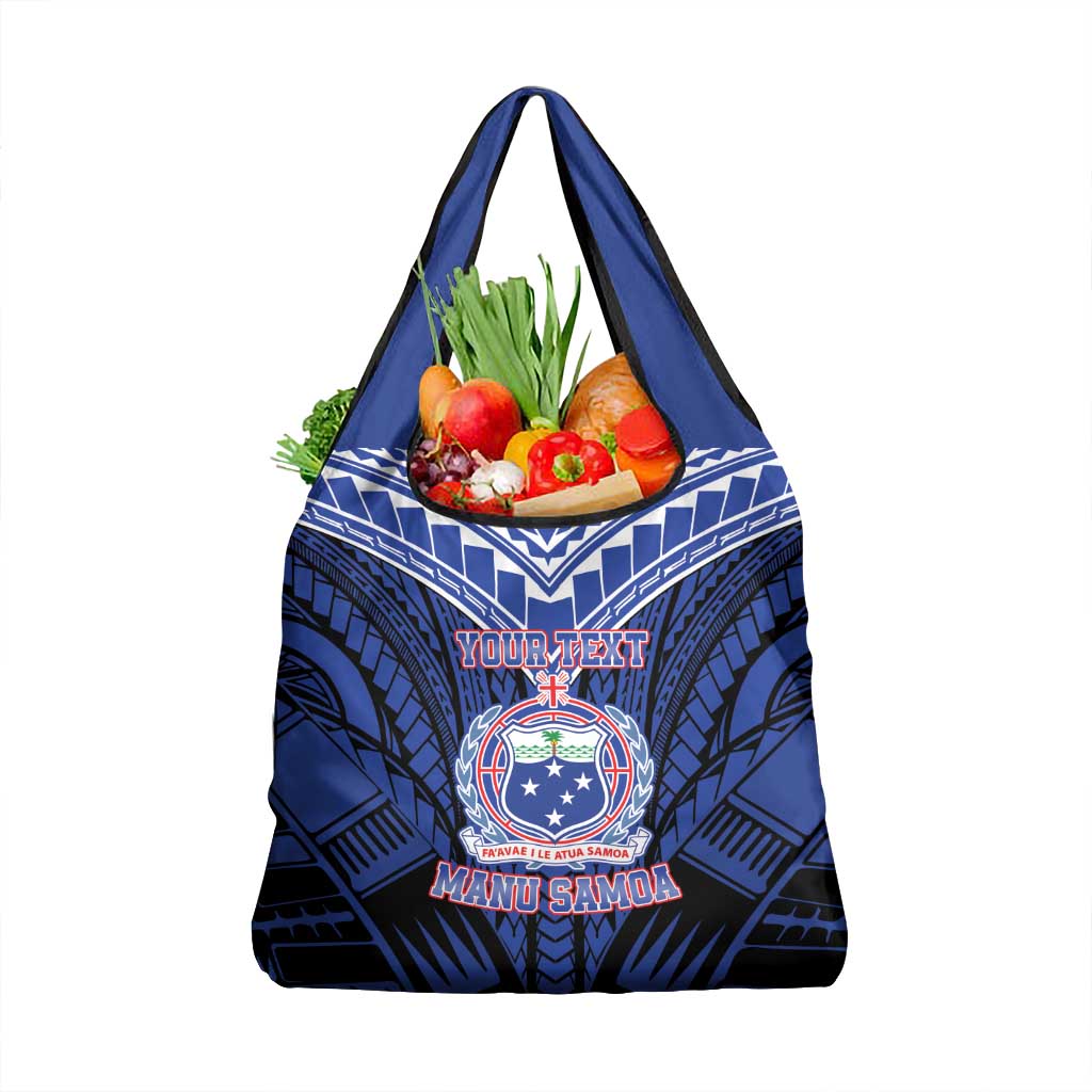 Custom Manu Samoa Sevens Rugby Grocery Bag Samoan Tribal Tattoo