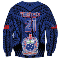 Custom Manu Samoa Sevens Rugby Sweatshirt Samoan Tribal Tattoo
