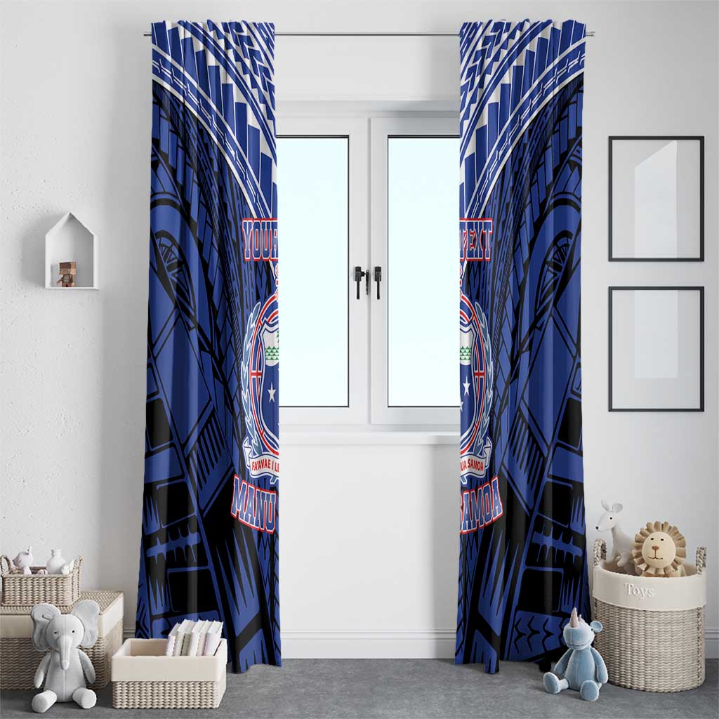 Custom Manu Samoa Sevens Rugby Window Curtain Samoan Tribal Tattoo