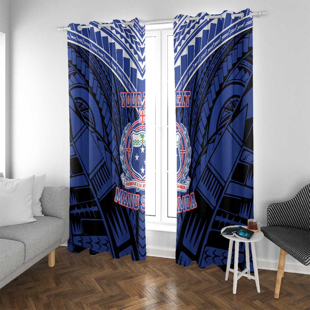 Custom Manu Samoa Sevens Rugby Window Curtain Samoan Tribal Tattoo