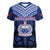 Custom Manu Samoa Sevens Rugby Women V-Neck T-Shirt Samoan Tribal Tattoo