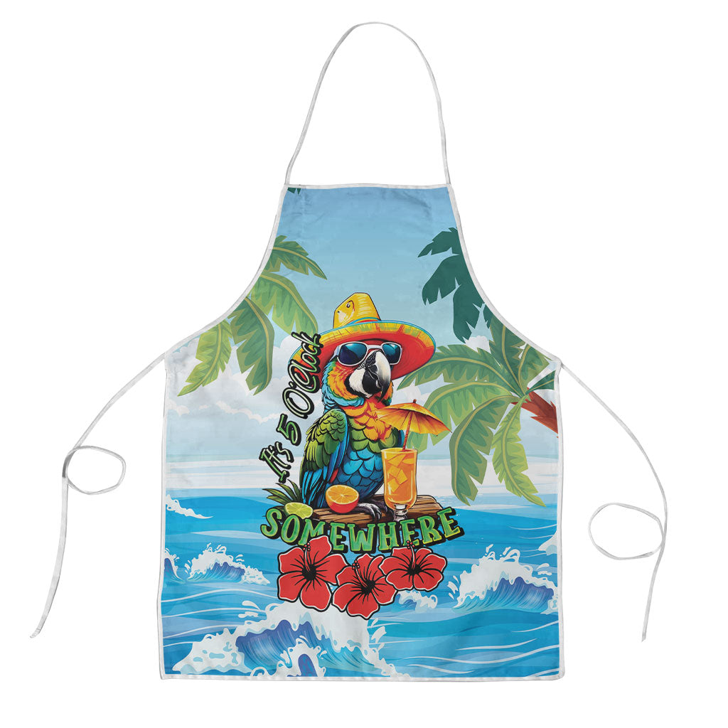 Funny Parrot Margarita Five O'clock Somewhere Apron