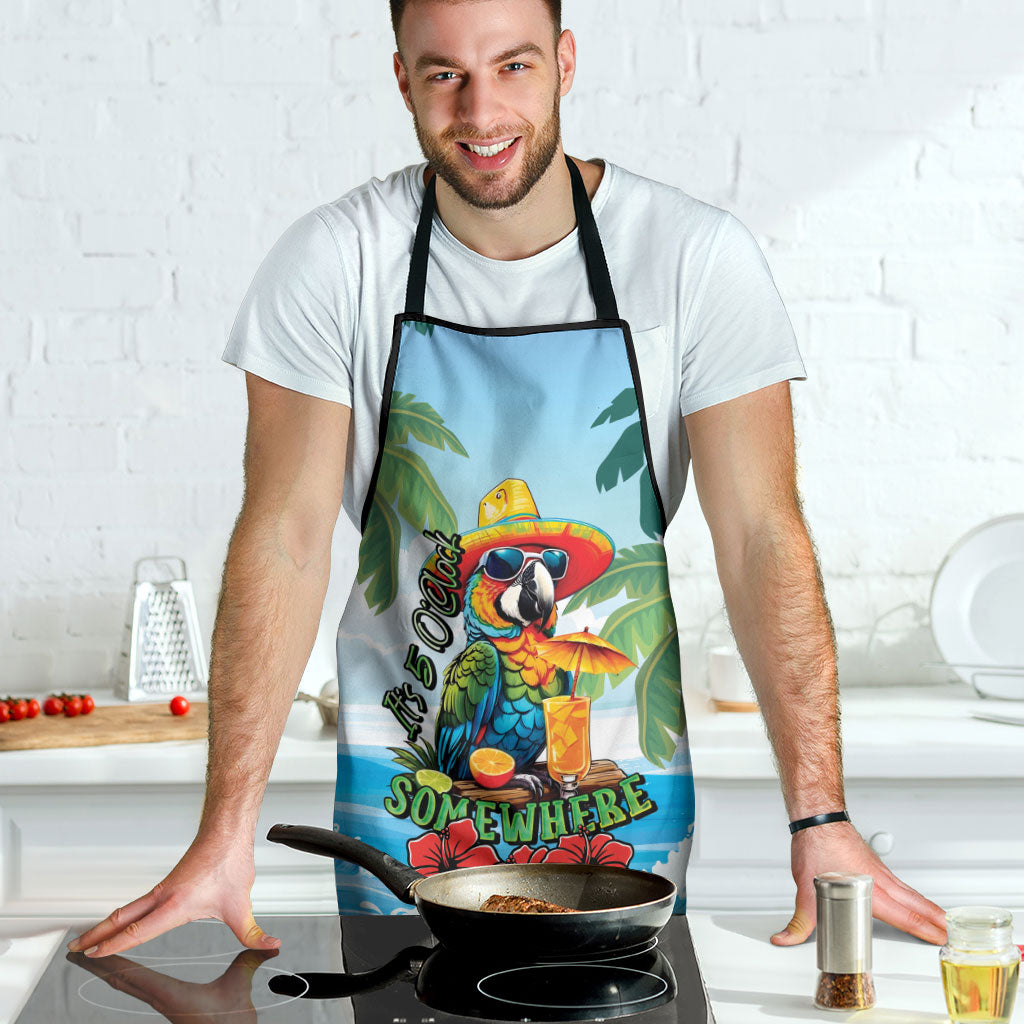 Funny Parrot Margarita Five O'clock Somewhere Apron
