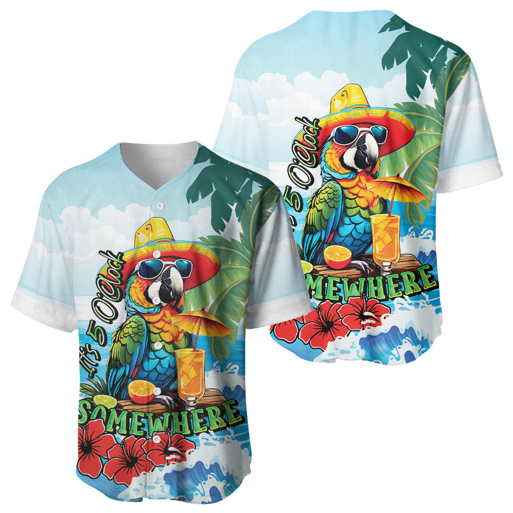 Funny Parrot Margarita Five O'clock Somewhere Baseball Jersey