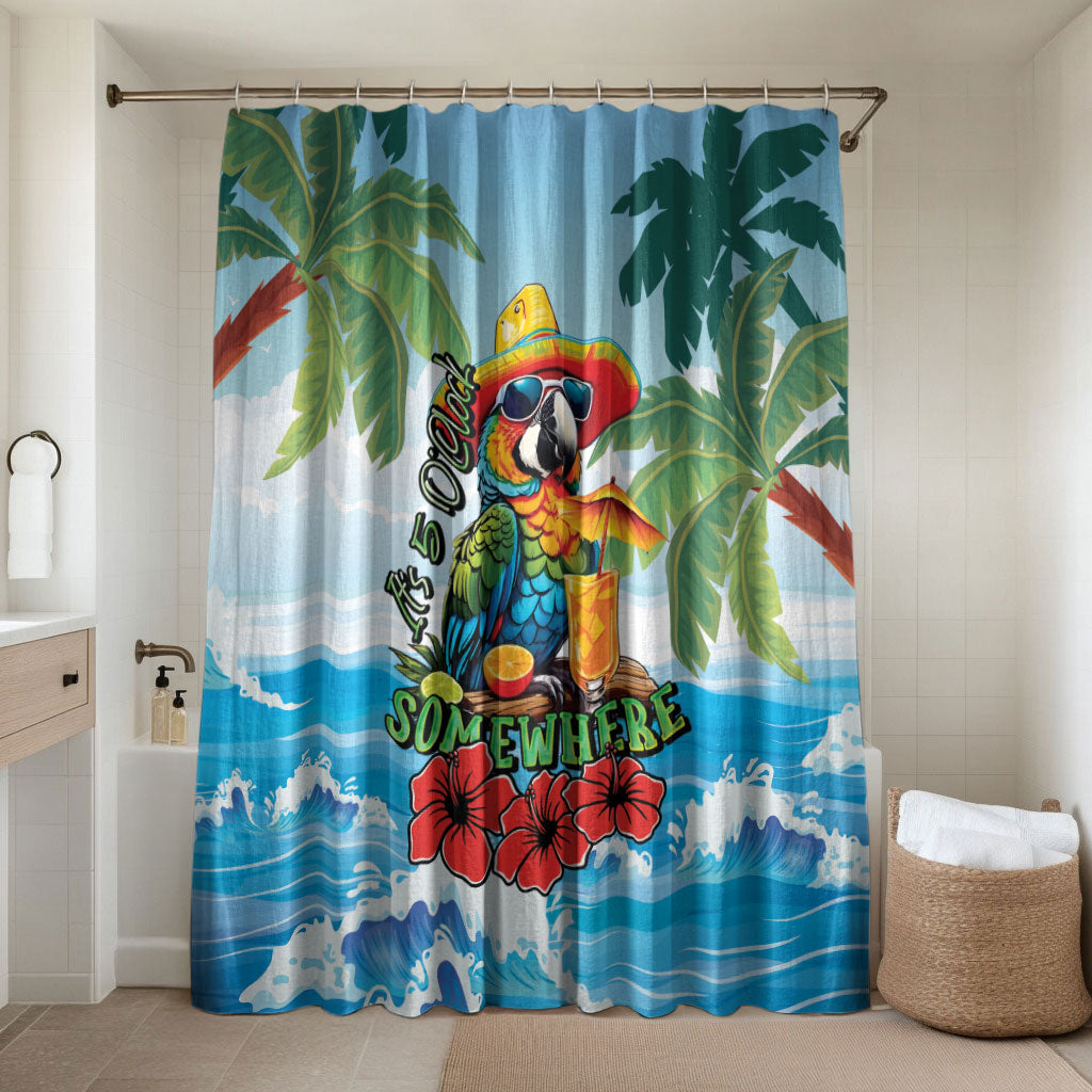 Funny Parrot Margarita Five O'clock Somewhere Bathroom Set