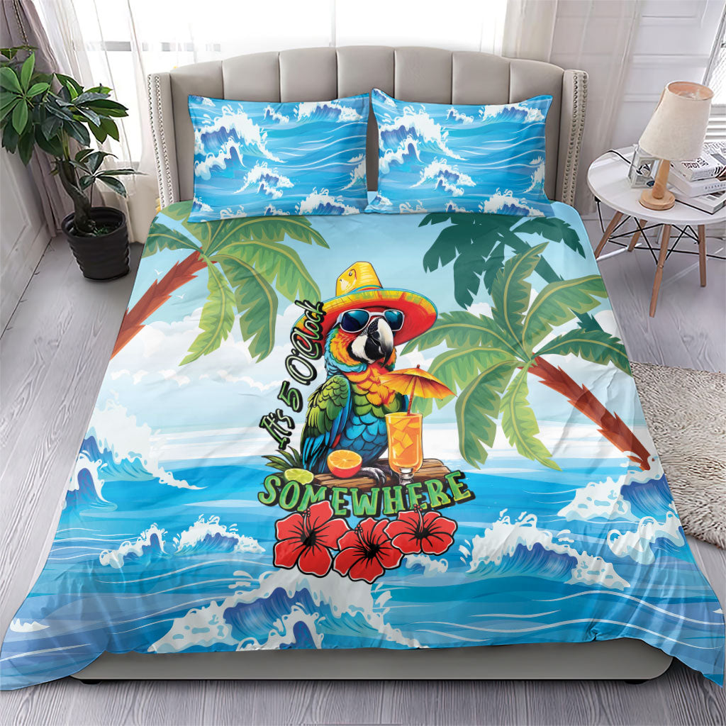 Funny Parrot Margarita Five O'clock Somewhere Bedding Set