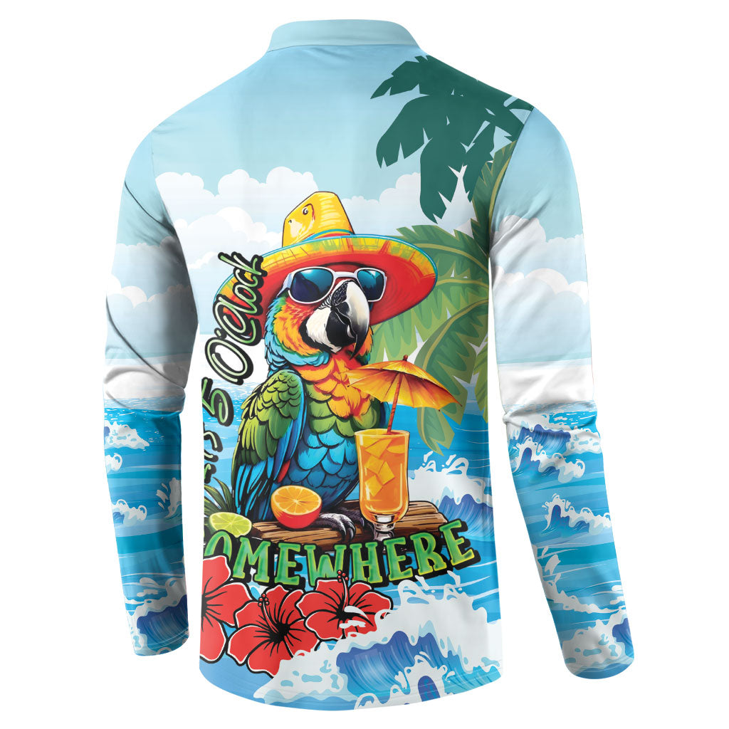 Funny Parrot Margarita Five O'clock Somewhere Button Sweatshirt