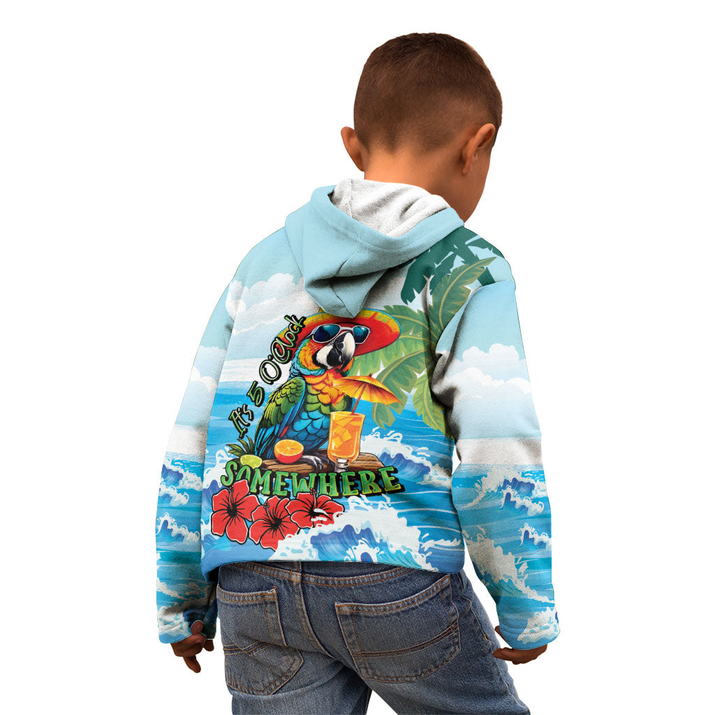 Funny Parrot Margarita Five O'clock Somewhere Kid Hoodie