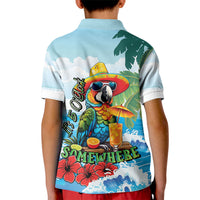 Funny Parrot Margarita Five O'clock Somewhere Kid Polo Shirt