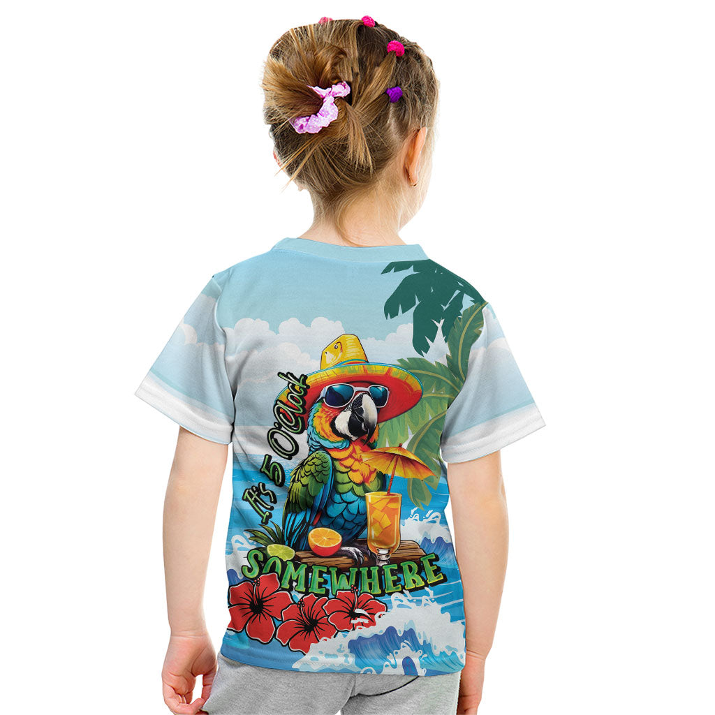 Funny Parrot Margarita Five O'clock Somewhere Kid T Shirt