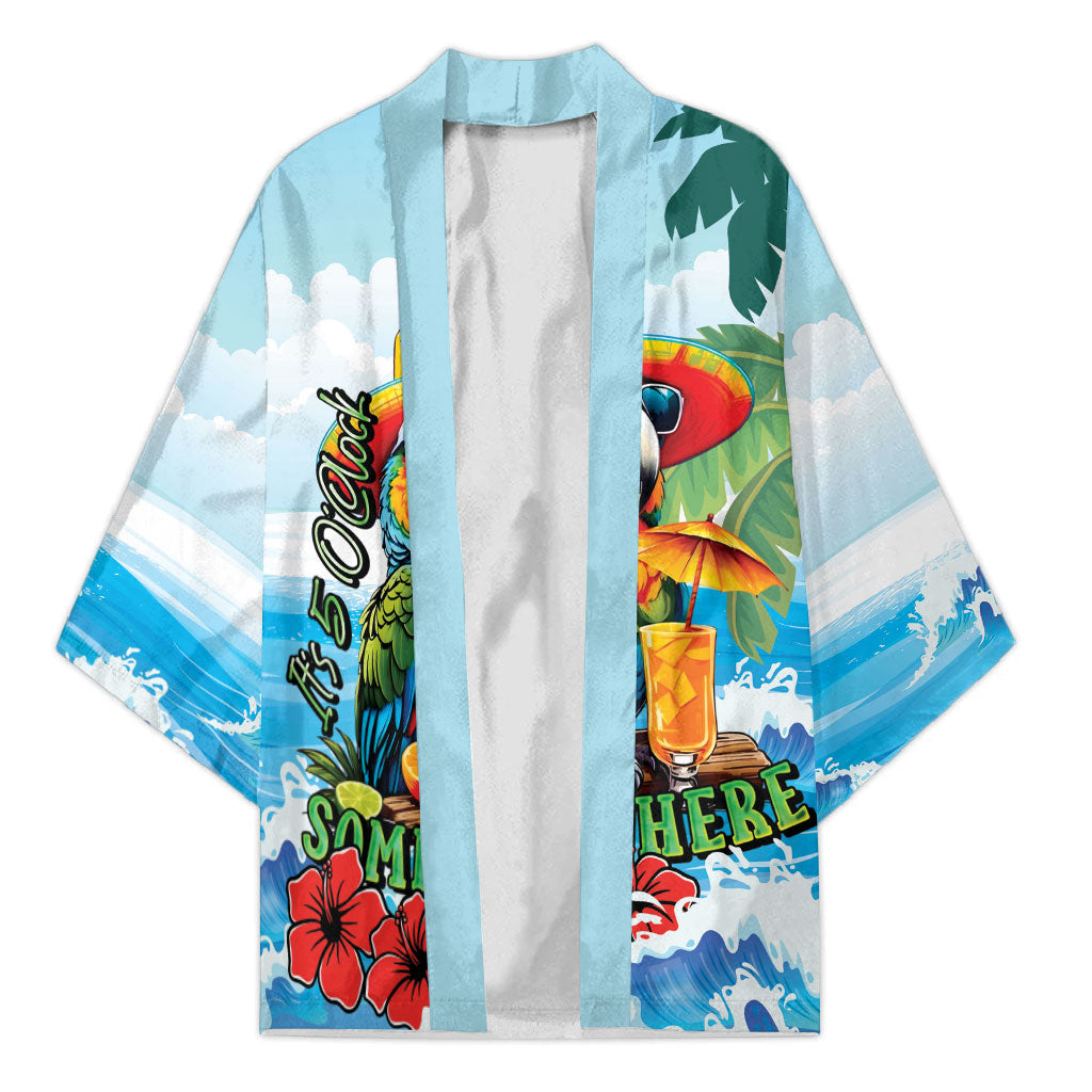 Funny Parrot Margarita Five O'clock Somewhere Kimono