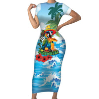 Funny Parrot Margarita Five O'clock Somewhere Short Sleeve Bodycon Dress