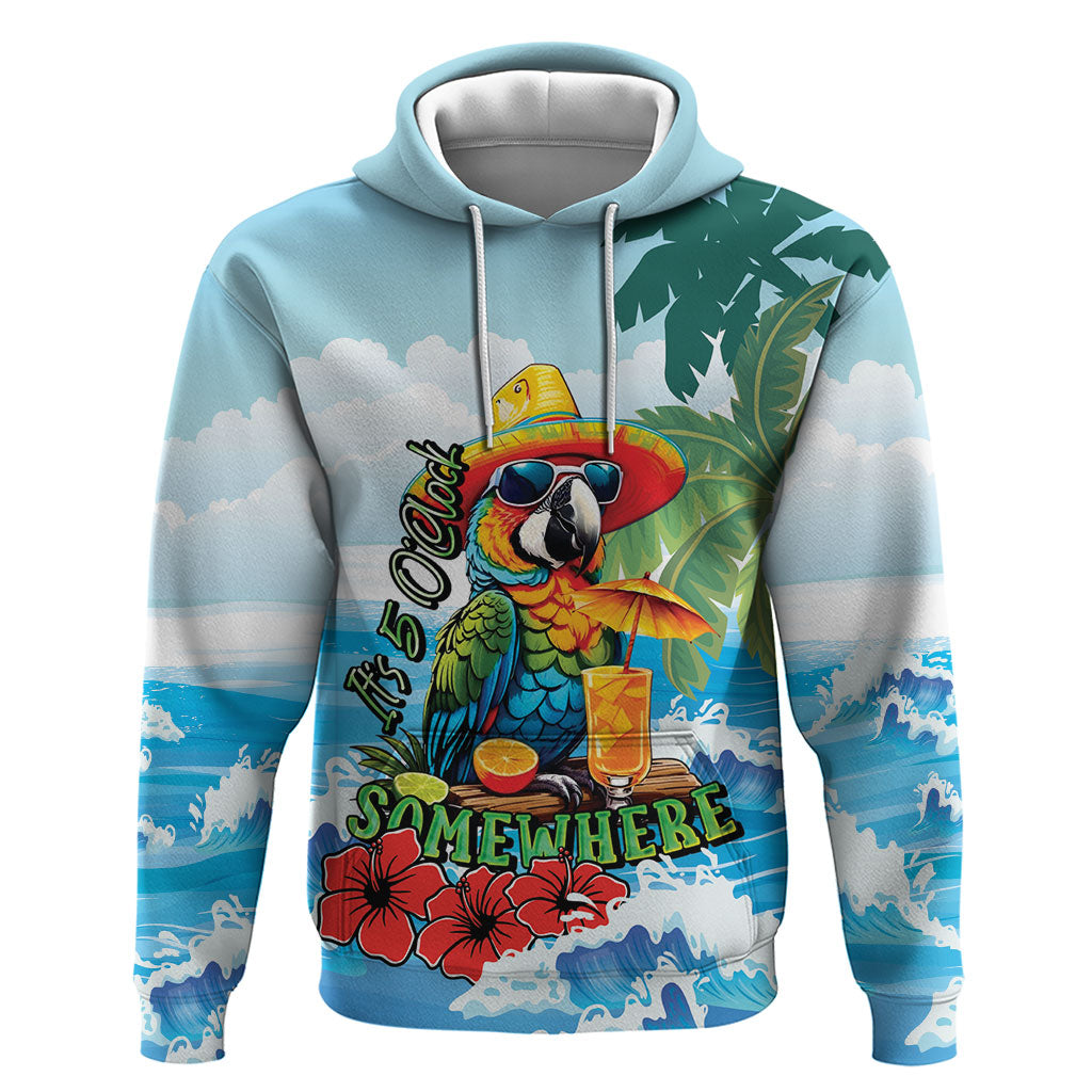 Funny Parrot Margarita Five O'clock Somewhere Zip Hoodie