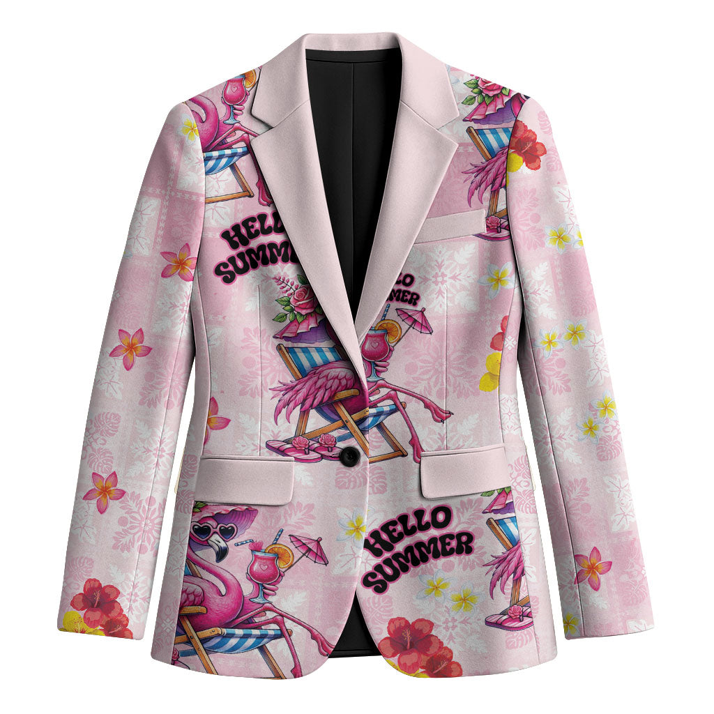 Hawaii Flamingo Hello Summer Blazer Hawaiian Quilt Pattern LT9 Unisex Pink - Polynesian Pride