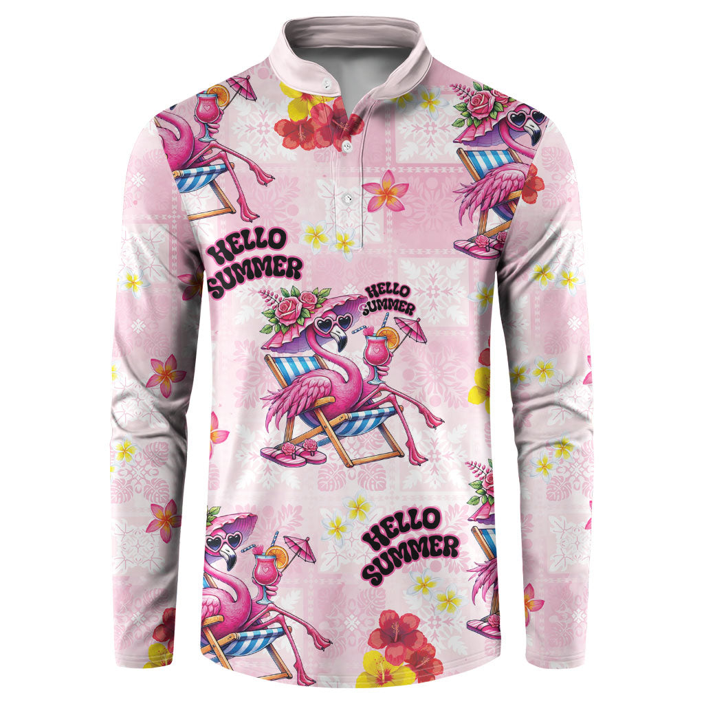 Hawaii Flamingo Hello Summer Button Sweatshirt Hawaiian Quilt Pattern