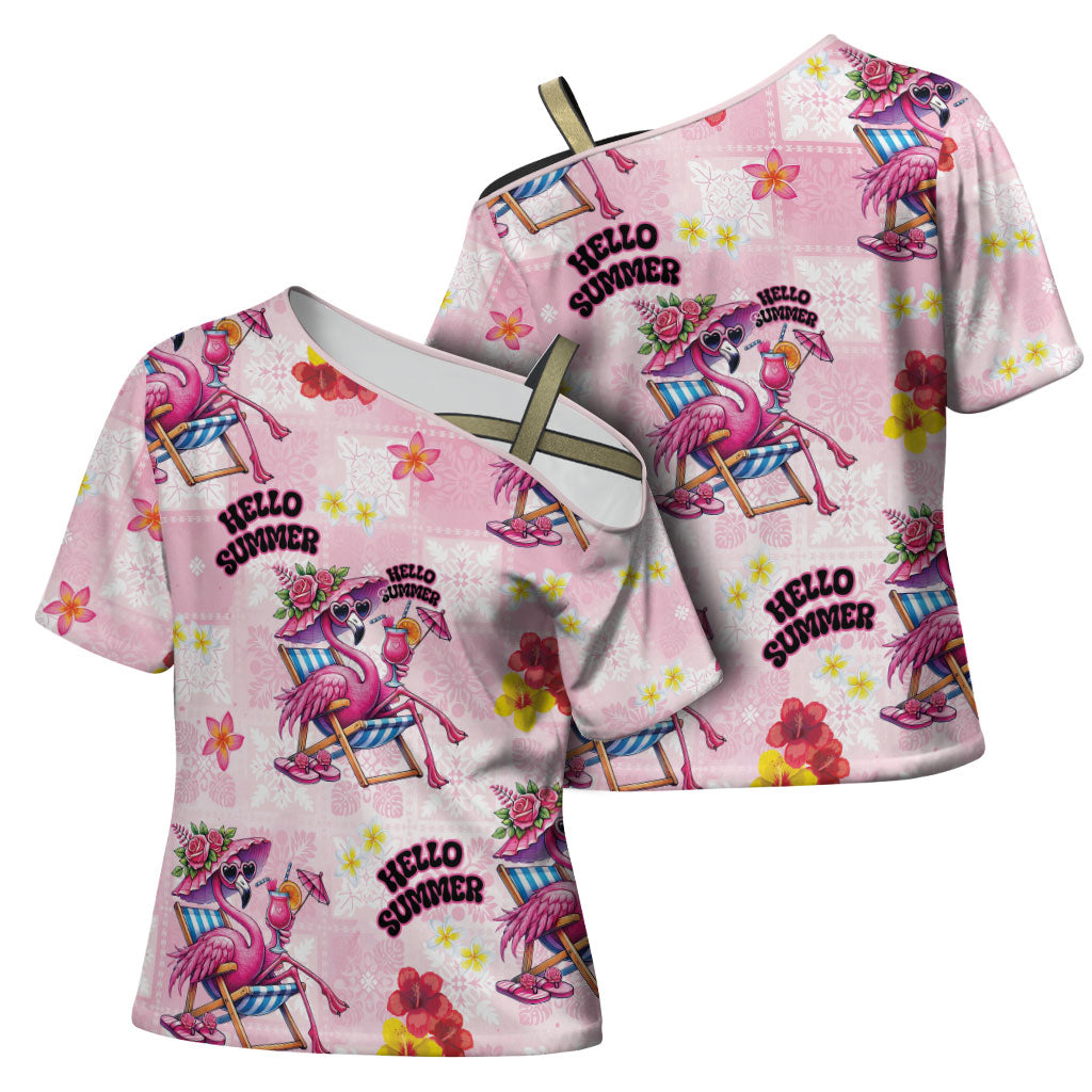 Hawaii Flamingo Hello Summer Cross Shoulder Shirt Hawaiian Quilt Pattern