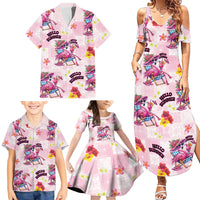 Hawaii Flamingo Hello Summer Family Matching Summer Maxi Dress and Hawaiian Shirt Hawaiian Quilt Pattern LT9 - Polynesian Pride