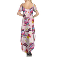 Hawaii Flamingo Hello Summer Family Matching Summer Maxi Dress and Hawaiian Shirt Hawaiian Quilt Pattern LT9 - Polynesian Pride