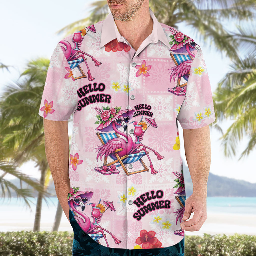 Hawaii Flamingo Hello Summer Hawaiian Shirt Hawaiian Quilt Pattern