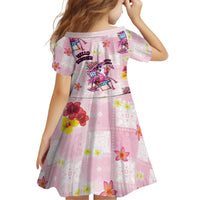 Hawaii Flamingo Hello Summer Kid Short Sleeve Dress Hawaiian Quilt Pattern
