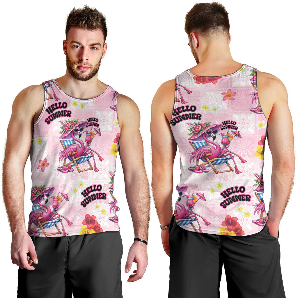 Hawaii Flamingo Hello Summer Men Tank Top Hawaiian Quilt Pattern