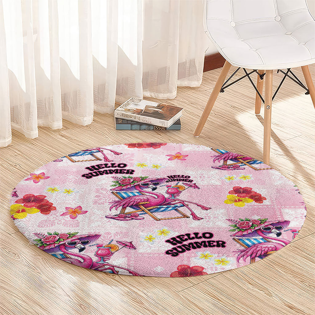 Hawaii Flamingo Hello Summer Round Carpet Hawaiian Quilt Pattern