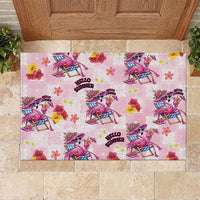 Hawaii Flamingo Hello Summer Rubber Doormat Hawaiian Quilt Pattern