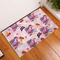 Hawaii Flamingo Hello Summer Rubber Doormat Hawaiian Quilt Pattern