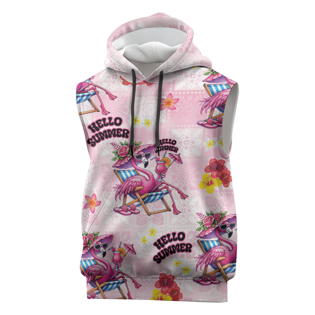 Hawaii Flamingo Hello Summer Sleeveless Hoodie Hawaiian Quilt Pattern