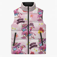 Hawaii Flamingo Hello Summer Sleeveless Puffer Jacket Hawaiian Quilt Pattern