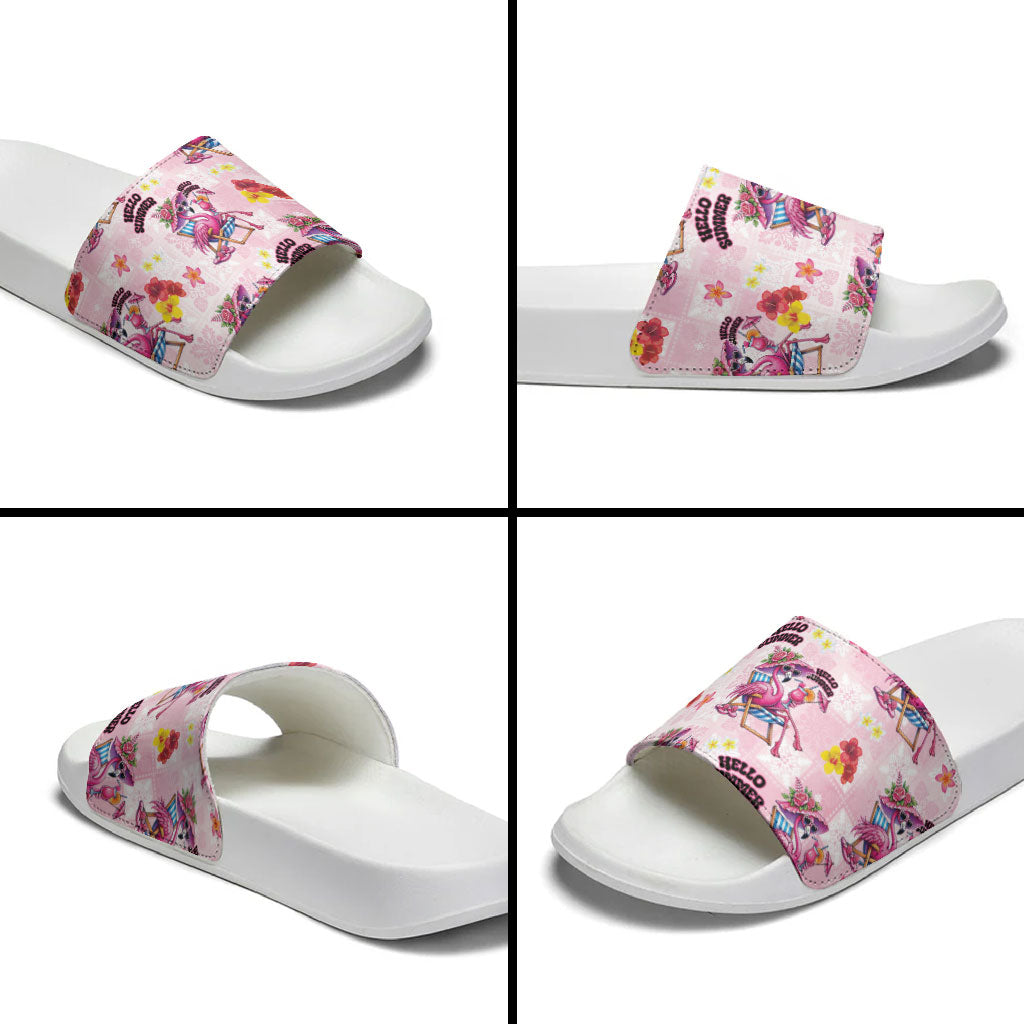 Hawaii Flamingo Hello Summer Slide Sandals Hawaiian Quilt Pattern