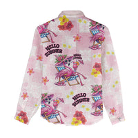 Hawaii Flamingo Hello Summer Women Casual Shirt Hawaiian Quilt Pattern
