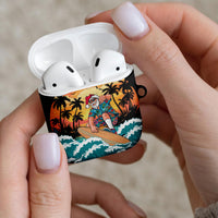 Vintage Santa Claus Surfing Summer AirPods Case Mele Kalikimaka i Iulai!