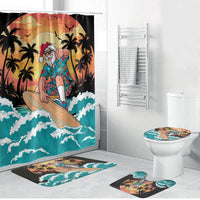 Vintage Santa Claus Surfing Summer Bathroom Set Mele Kalikimaka i Iulai!