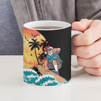 Vintage Santa Claus Surfing Summer Ceramic Mug Mele Kalikimaka i Iulai!