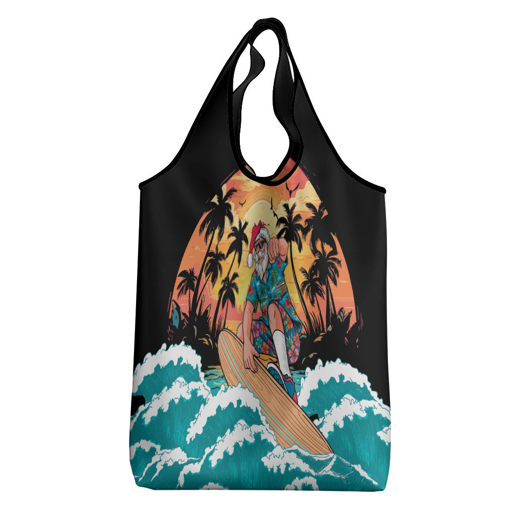 Vintage Santa Claus Surfing Summer Grocery Bag Mele Kalikimaka i Iulai! LT9 - Polynesian Pride