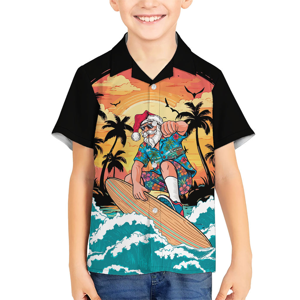 Vintage Santa Claus Surfing Summer Hawaiian Shirt Mele Kalikimaka i Iulai!