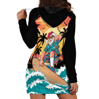 Vintage Santa Claus Surfing Summer Hoodie Dress Mele Kalikimaka i Iulai! LT9 - Polynesian Pride