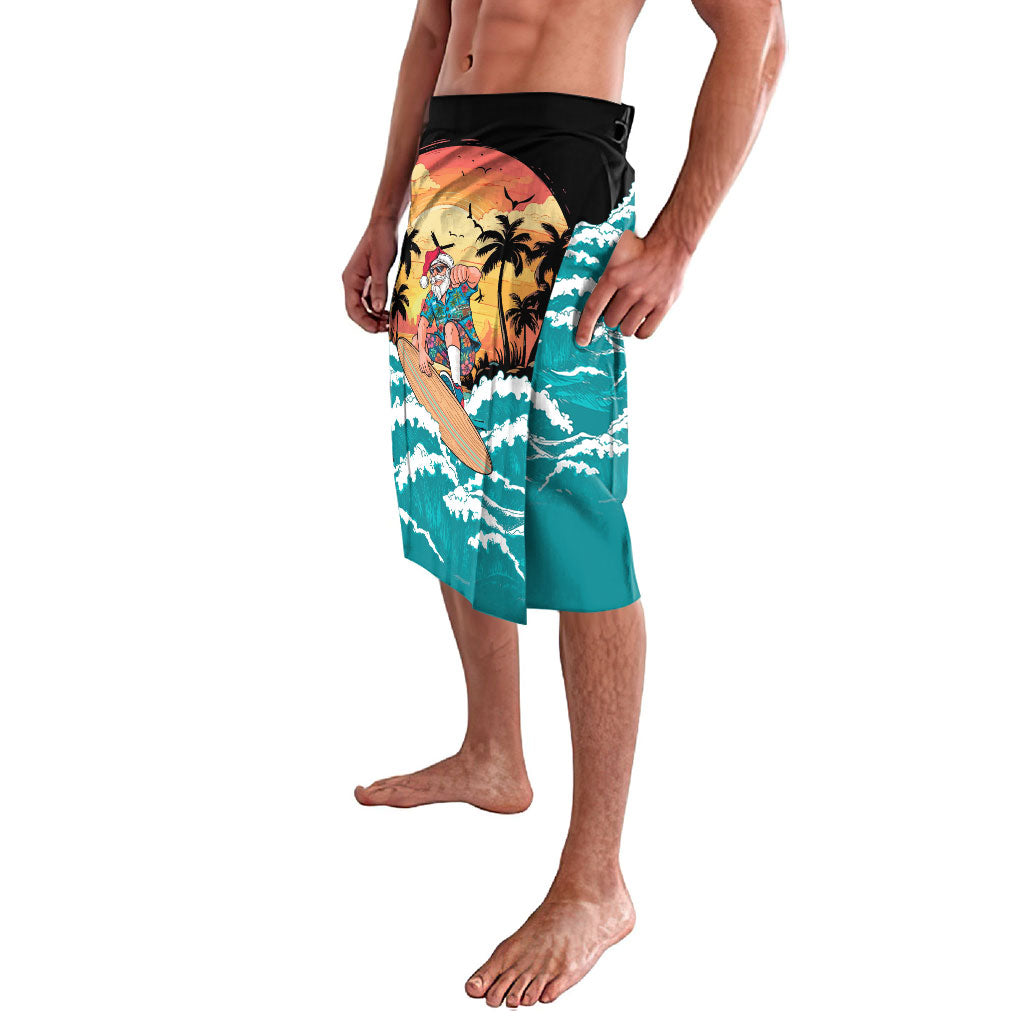 Vintage Santa Claus Surfing Summer Lavalava Mele Kalikimaka i Iulai!